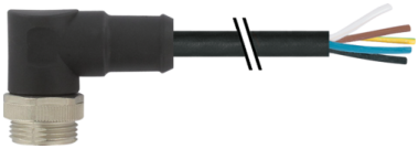 Mini (7/8) 3 pole, Male (Ext.) 90° w/ Cable  7700-A3011-UMB0750