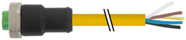 Mini (7/8) 3 pole, Female 0° w/ Cable  7700-A3021-U1B1000