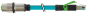 M12 fem. recept. D-cod. rear/RJ45 male 0° shielded